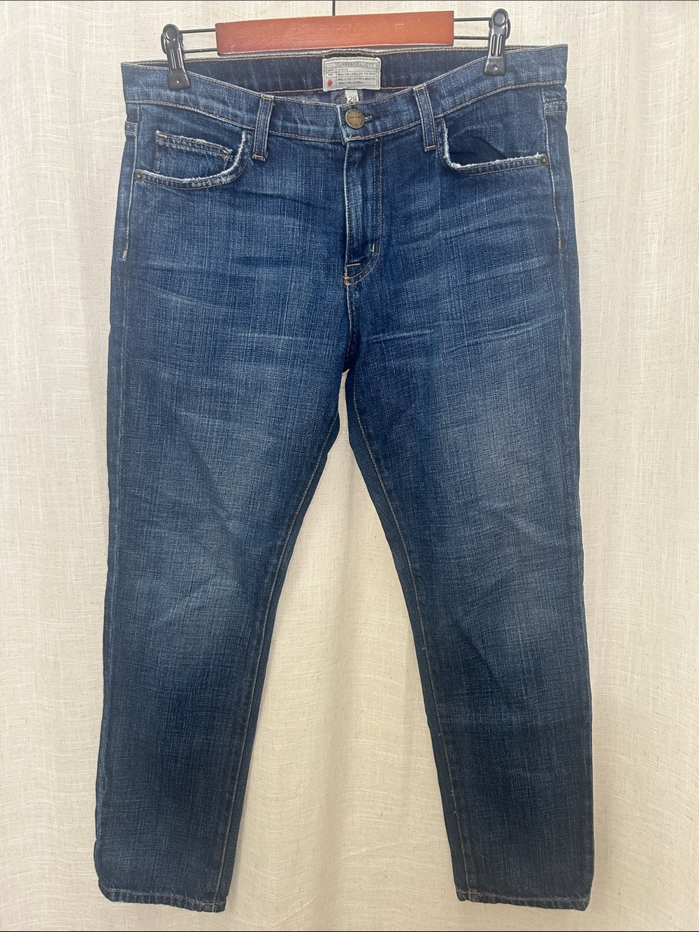 Current/Elliott Straight Leg Blue Jeans Size 29 Excellent Condition